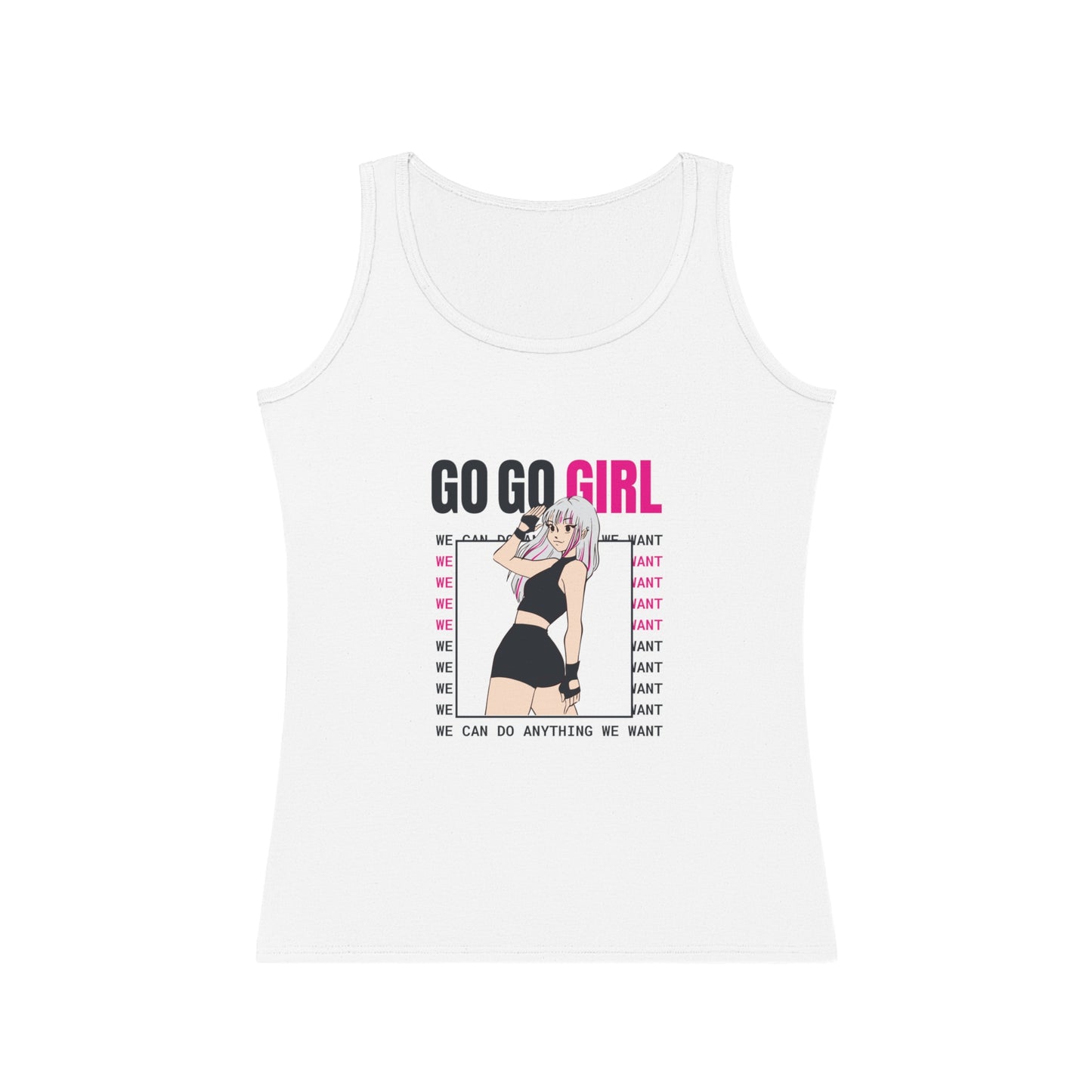 Empowering Women's Tank Top - 'Go Go Girl' - Stylish Fitness Shirt for Active Lifestyle - NLG Studio Design