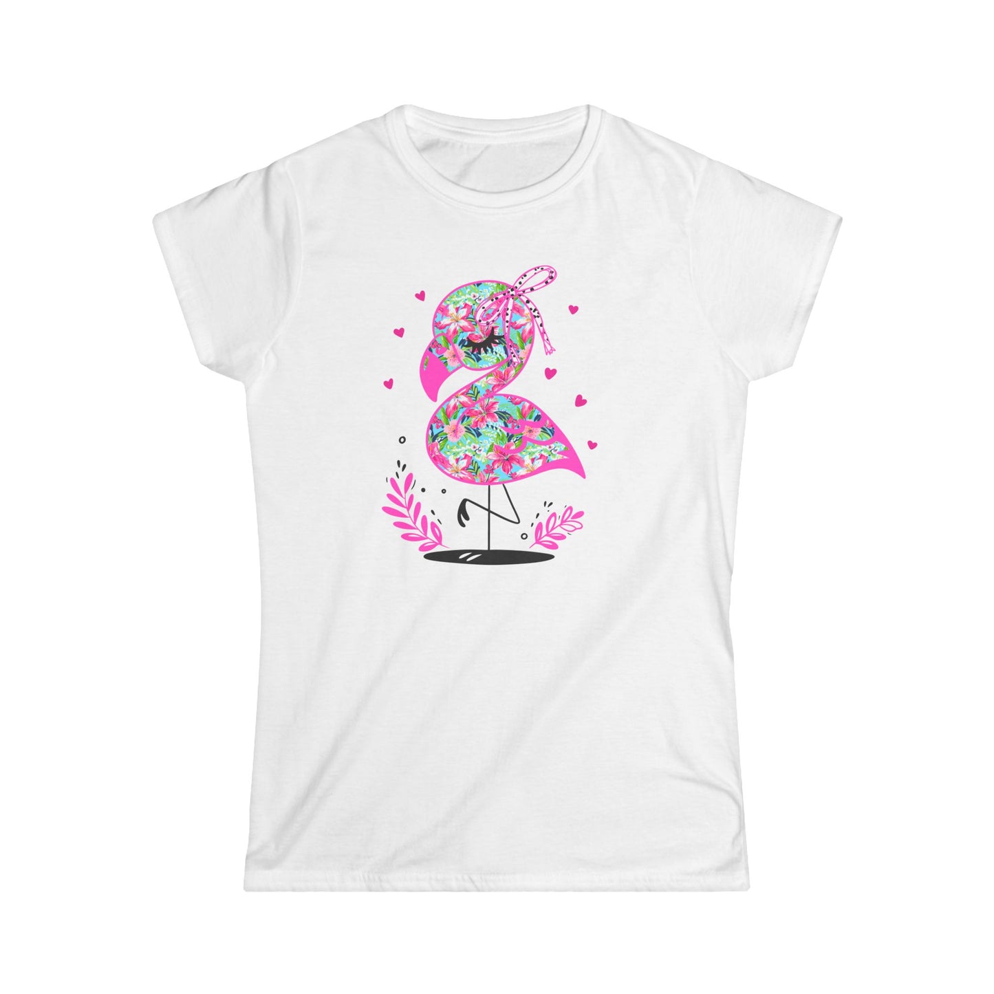 Colorful Flamingo Women's Softstyle Tee | Cute Summer Shirt, Beachwear, Gifts for Her, Tropical Vibe, Casual Fashion