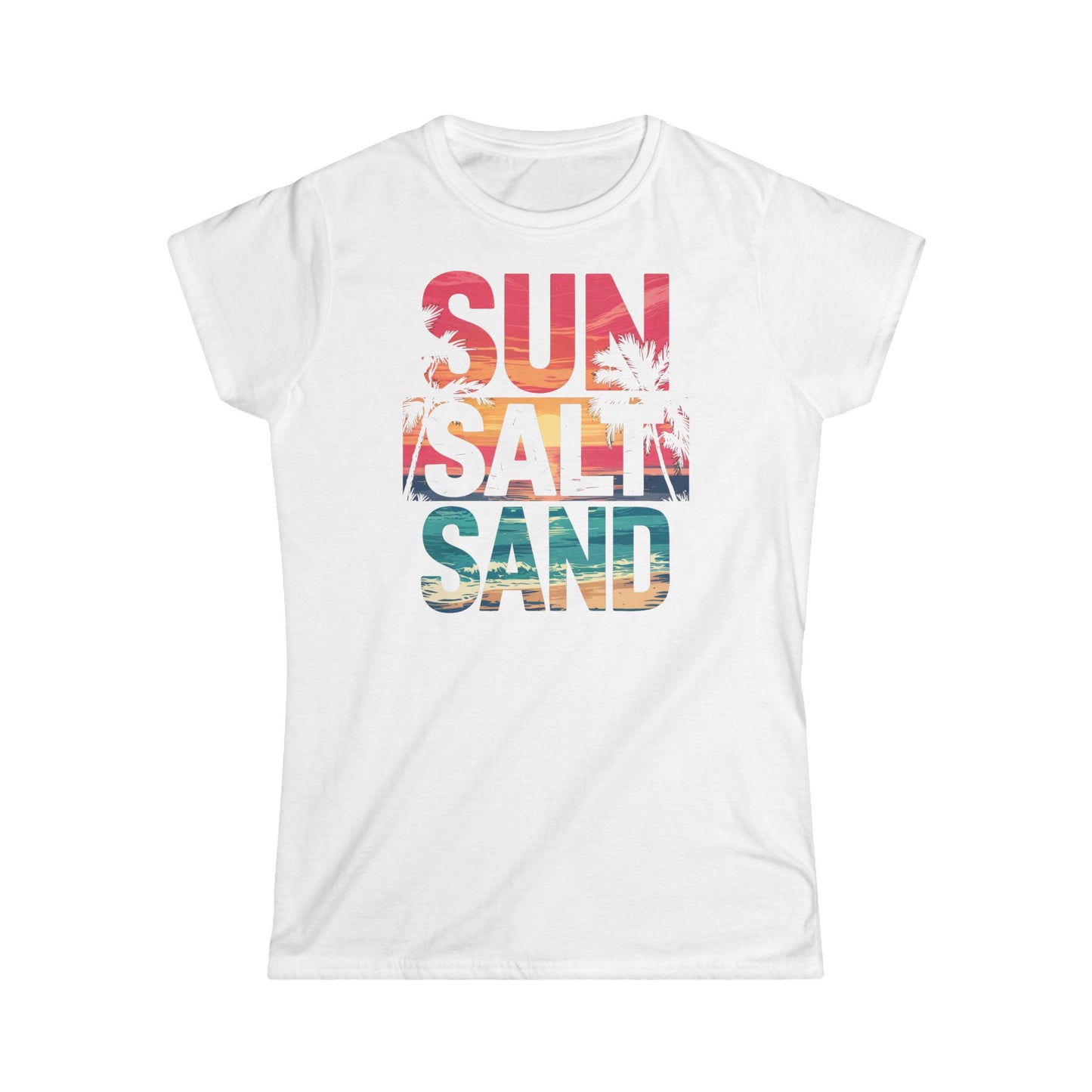 Summer Vibes Graphic Tee, Women's Beach T-Shirt, Sun Salts Sand Shirt, Vacation Outfit, Warm Weather Apparel