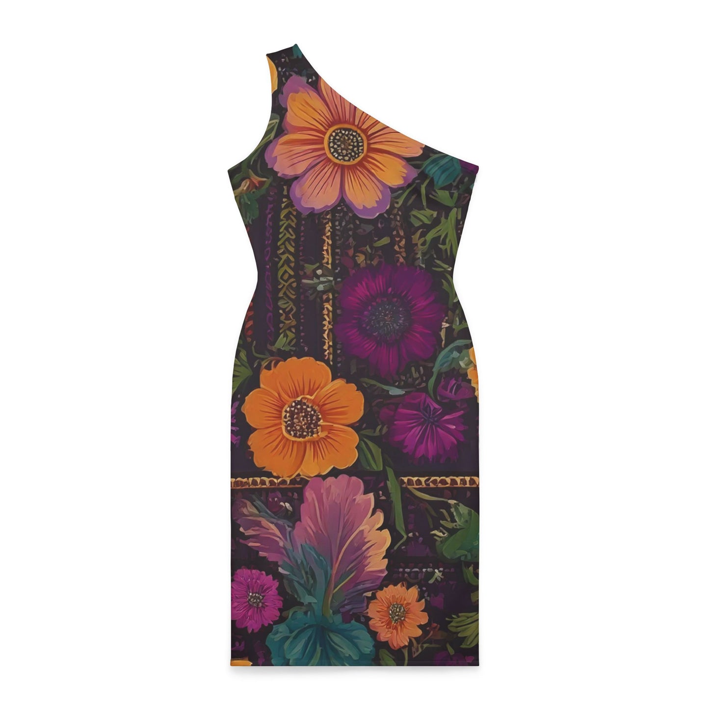 Bohemian Floral One-Shoulder Dress - Vibrant Summer Style - NLG Studio Design