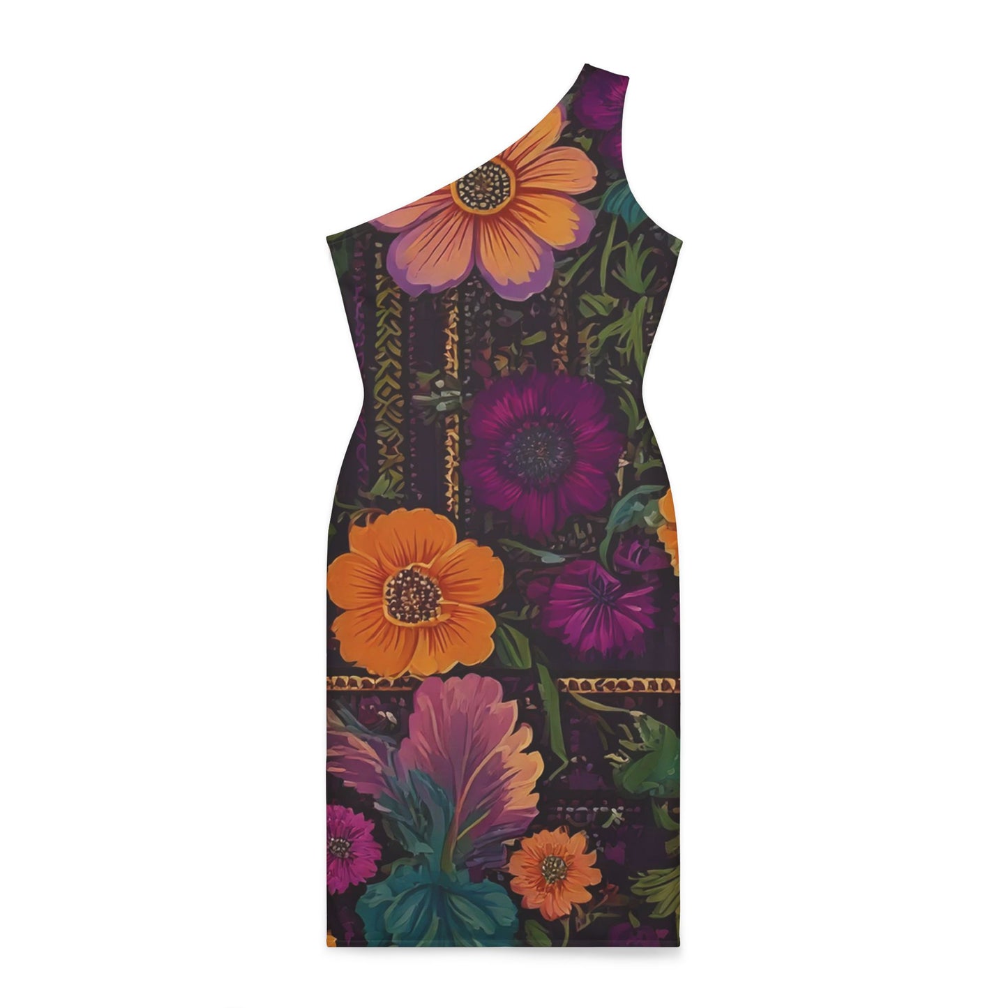 Bohemian Floral One-Shoulder Dress - Vibrant Summer Style - NLG Studio Design