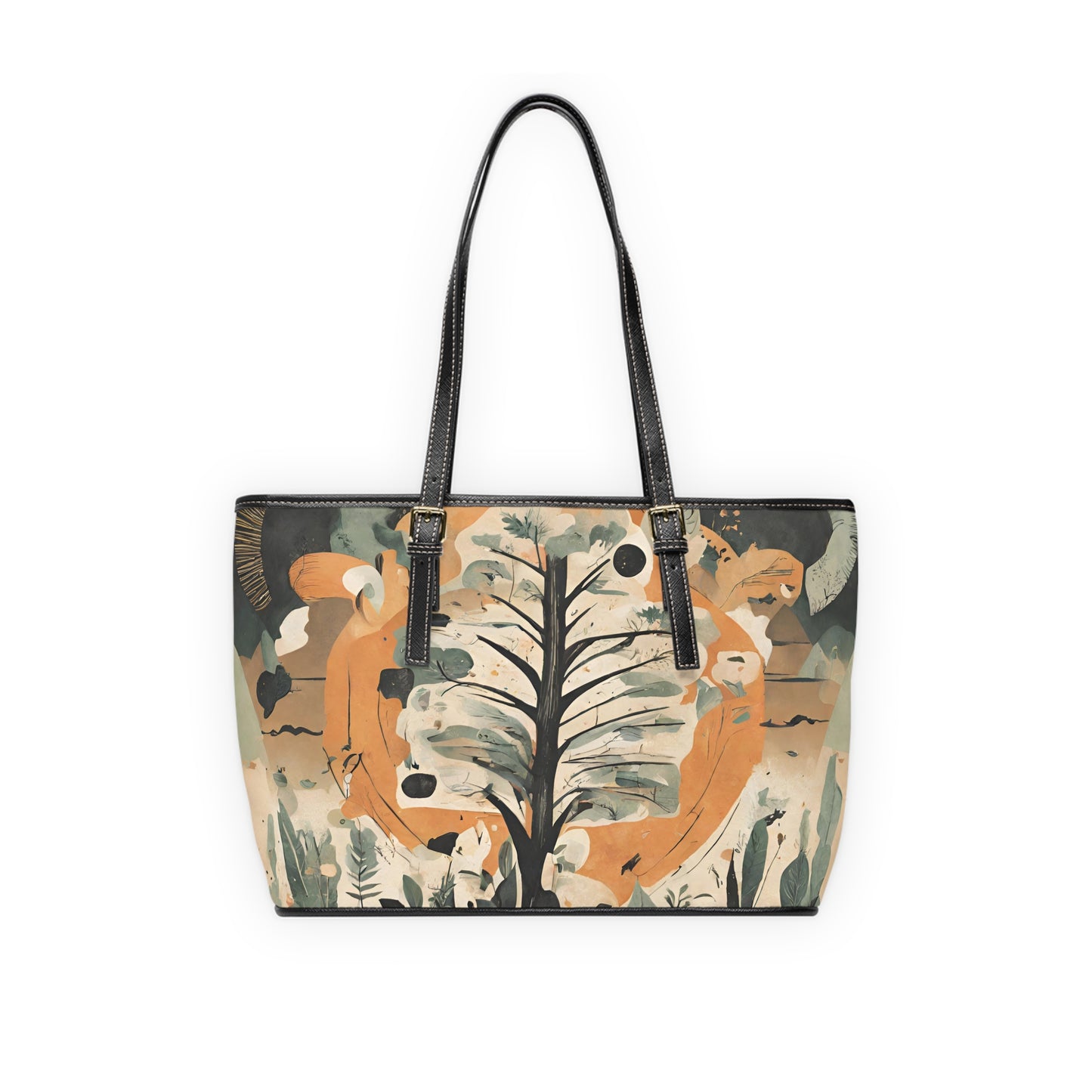 Artistic PU Leather Shoulder Bag - Nature-Inspired Design - NLG Studio Design