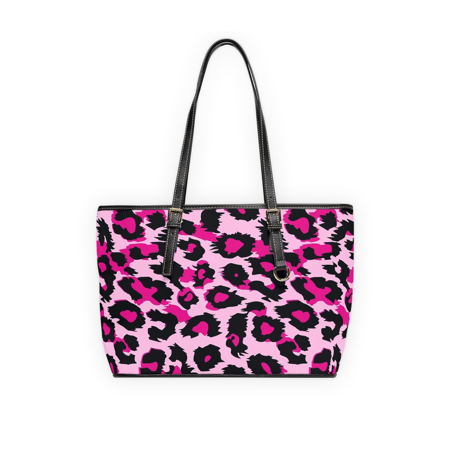 Chic Pink Leopard Print PU Leather Shoulder Bag | Stylish Tote for Women - NLG Studio Design