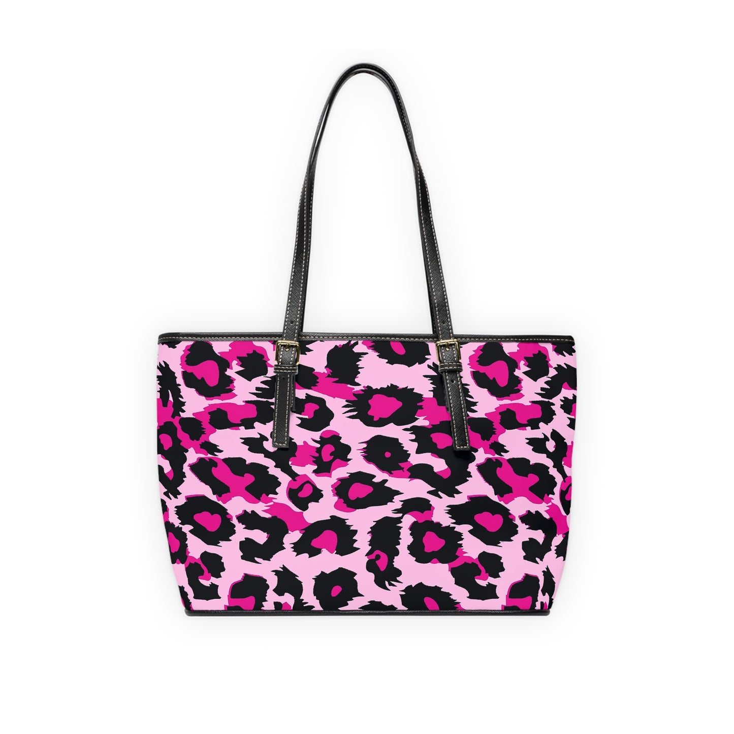 Chic Pink Leopard Print PU Leather Shoulder Bag | Stylish Tote for Women - NLG Studio Design