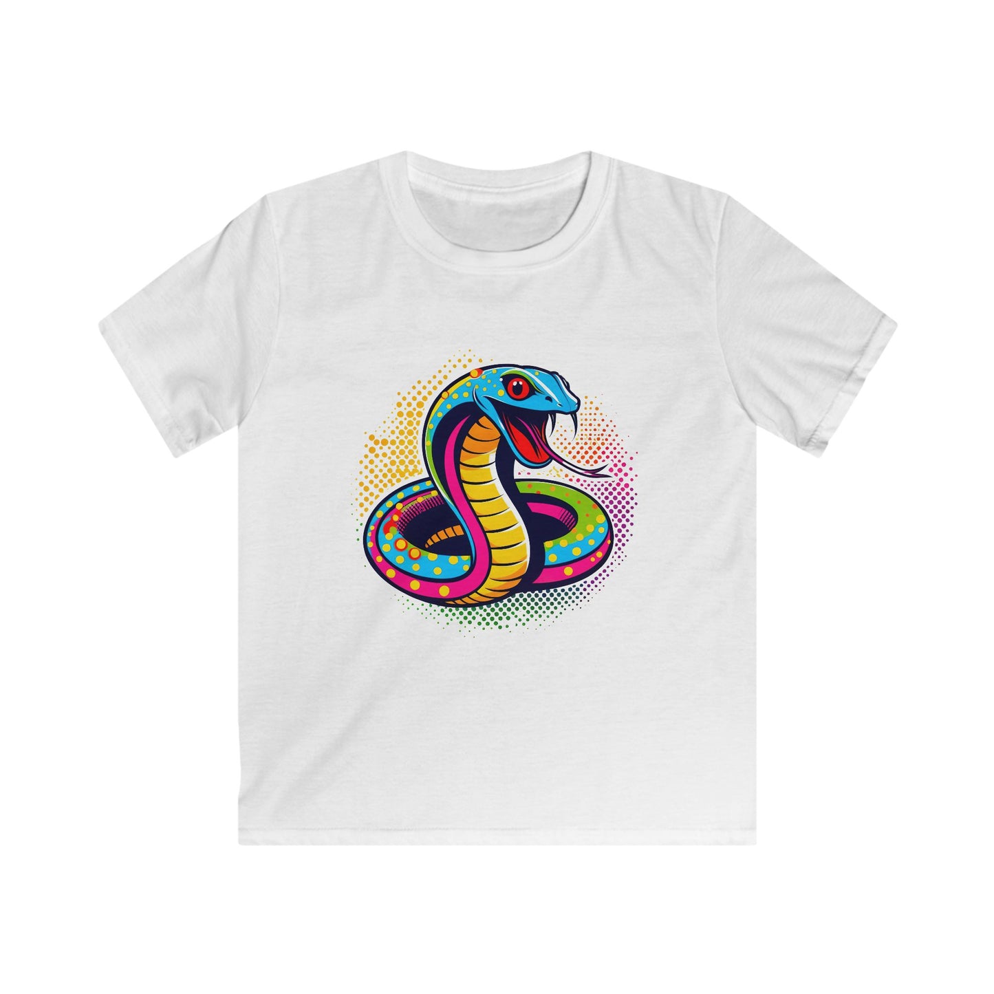 Colorful Snake Kids Softstyle Tee - Fun Graphic T-Shirt for Boys - NLG Studio Design