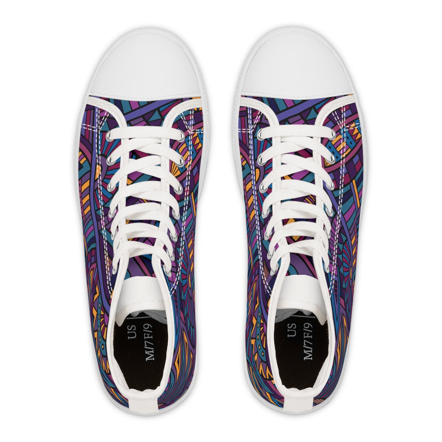 Vibrant Geometric High Top Sneakers for Trendy Women - NLG Studio Design