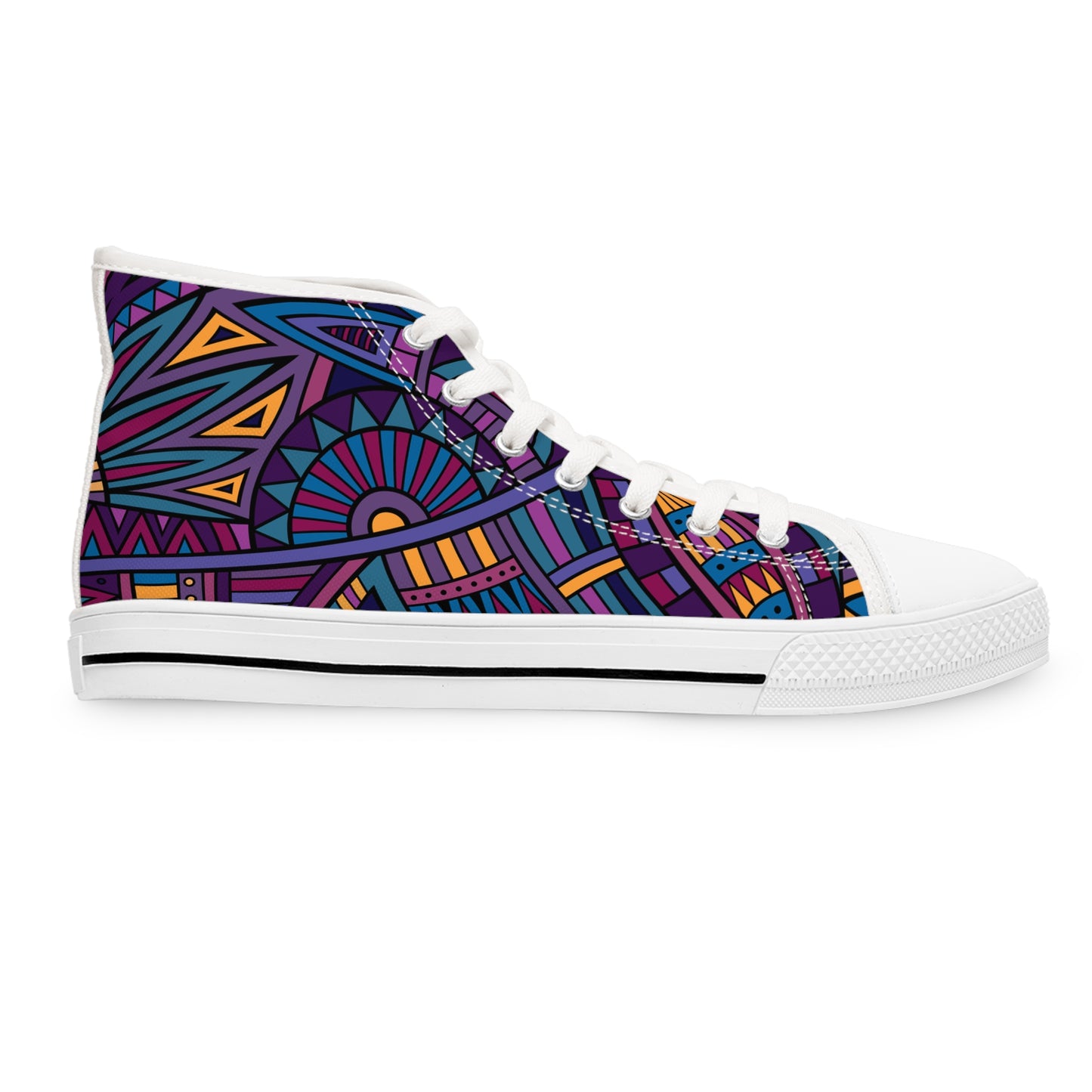 Vibrant Geometric High Top Sneakers for Trendy Women - NLG Studio Design