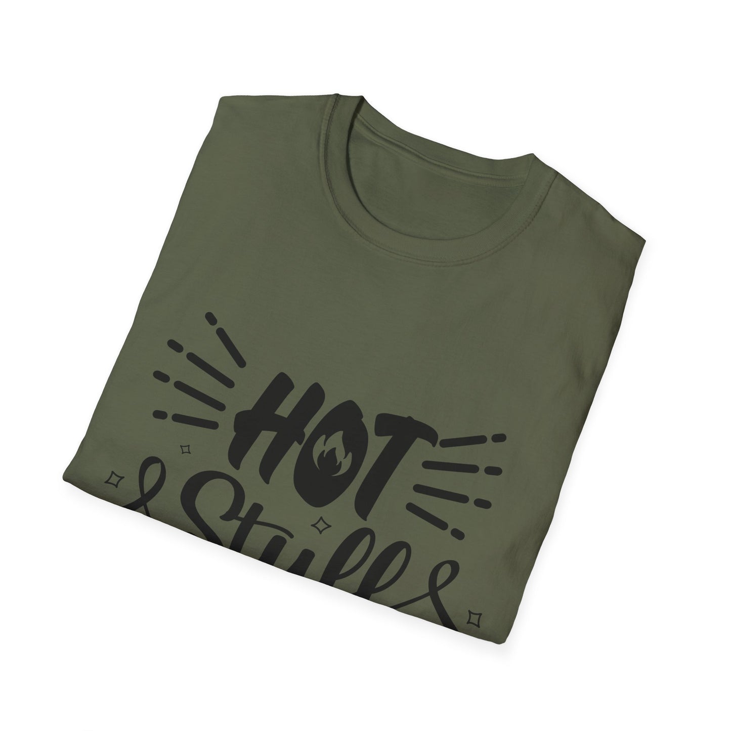 Trendy Unisex Softstyle T-Shirt - 'Hot Stuff Coming Through' - NLG Studio Design