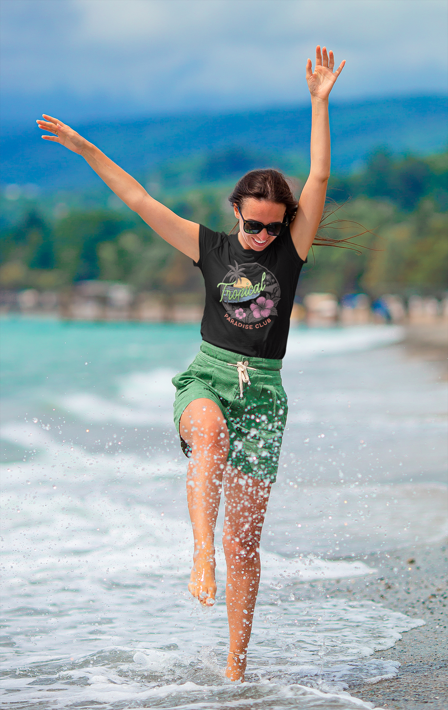 Tropical Paradise Women's Tee - Summer Vibes, Casual Outfit, Beachwear, Vacation Clothing, Gift for Her