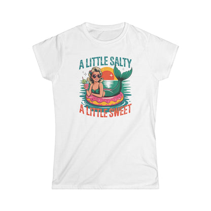 Women's Softstyle Tee - A Little Salty A Little Sweet, Summer Top, Beach Shirt, Casual Tee, Gift for Her