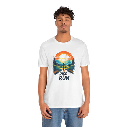 Rise Run Adventure Tee - Jersey Short Sleeve Shirt for Outdoor Enthusiasts - NLG Studio Design