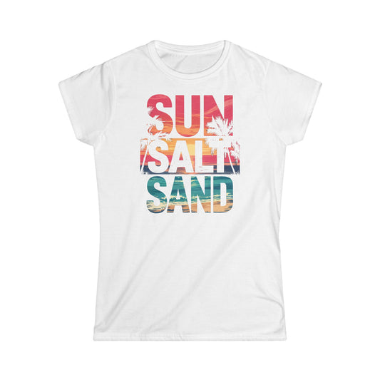 Summer Vibes Graphic Tee, Women's Beach T-Shirt, Sun Salts Sand Shirt, Vacation Outfit, Warm Weather Apparel