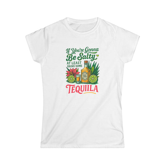Salty Tequila T-Shirt, Funny Women's Tee, Gift for Tequila Lovers, Summer Party Shirt, Cute Beachwear