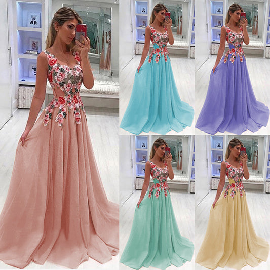Retro Sleeveless Long Dress for Women