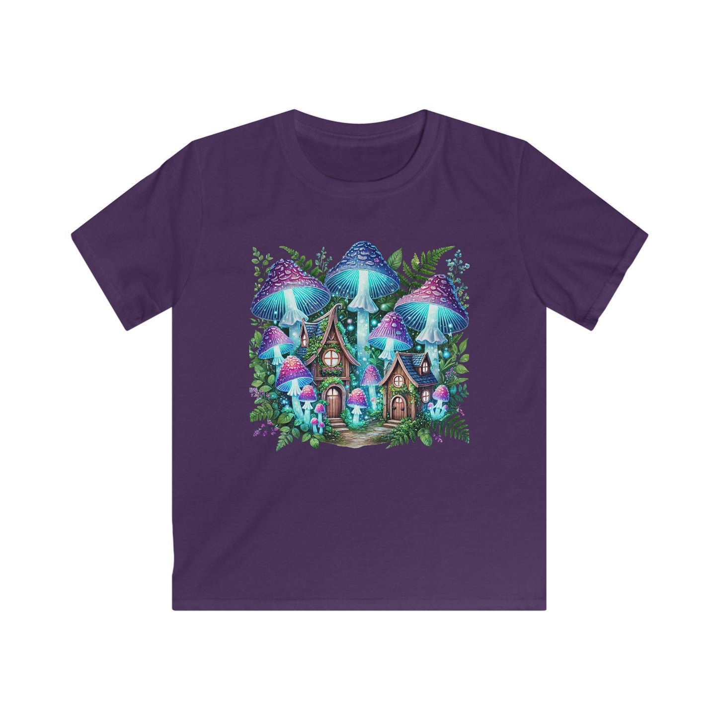 Whimsical Fairy Tale Kids Tee with Colorful Mushrooms - NLG Studio Design