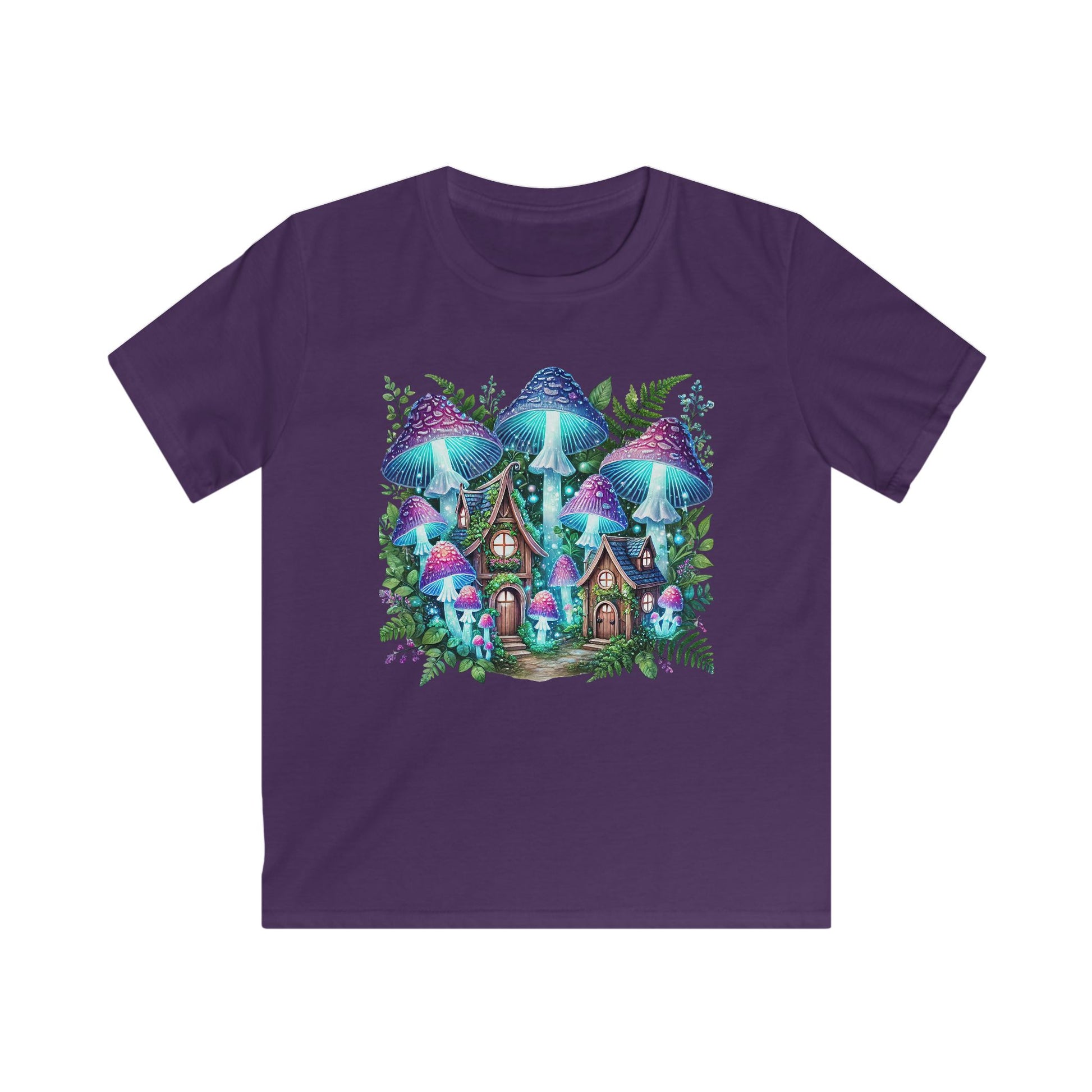 Whimsical Fairy Tale Kids Tee with Colorful Mushrooms - NLG Studio Design