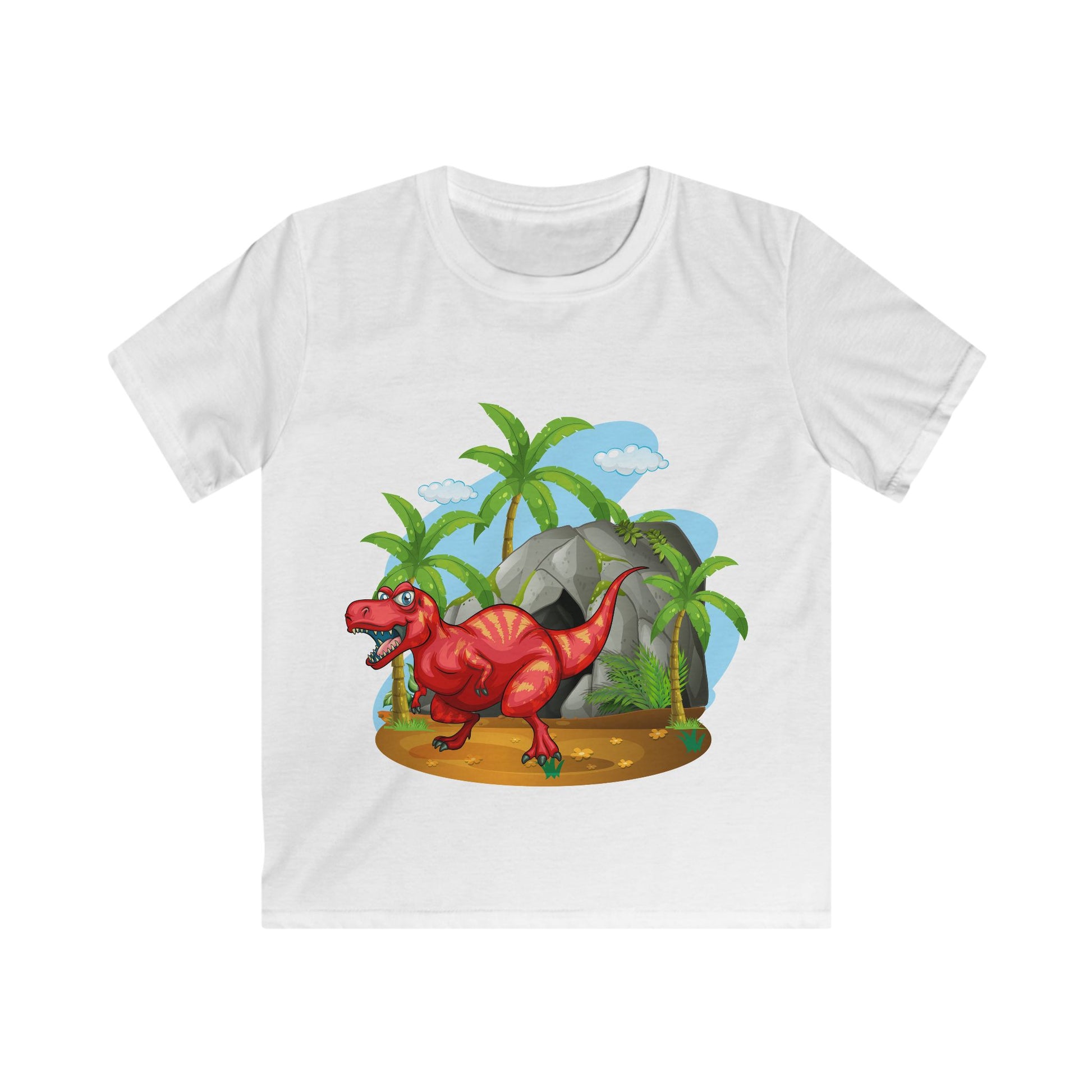 Dino Adventure Kids Softstyle Tee - Fun T-Rex Design for Little Explorers - NLG Studio Design