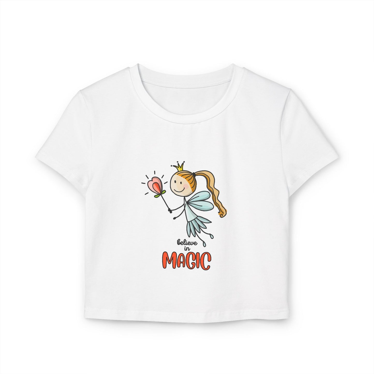 Magic Fairy Women's Baby Tee - Believe in Magic Design - NLG Studio Design