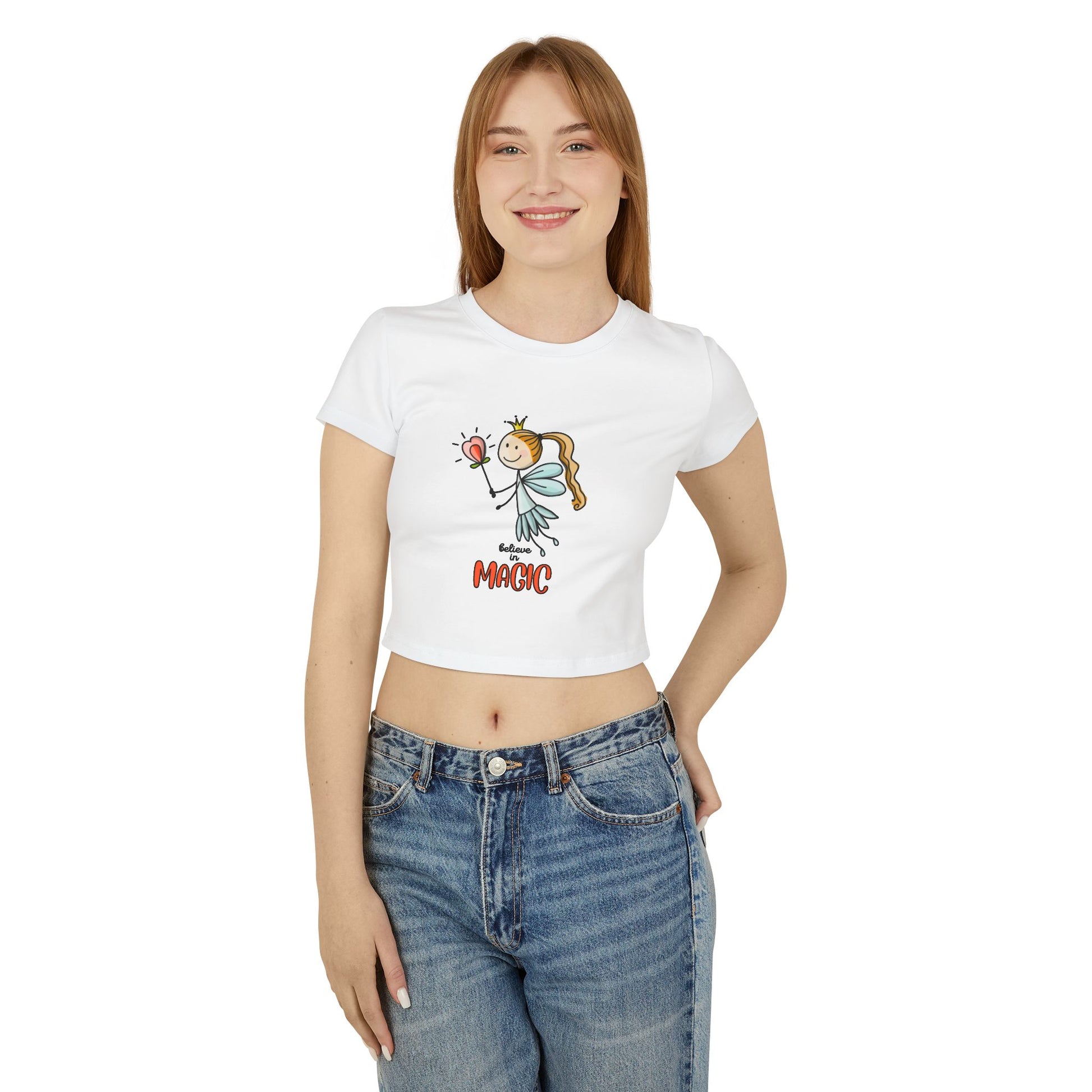 Magic Fairy Women's Baby Tee - Believe in Magic Design - NLG Studio Design