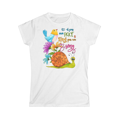 Go at Your Own Pace Women's Softstyle Tee - Nature-Inspired Inspirational T-Shirt - NLG Studio Design