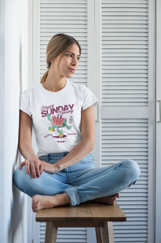 Happy Sunday Morning Women's Favorite Tee - NLG Studio Design