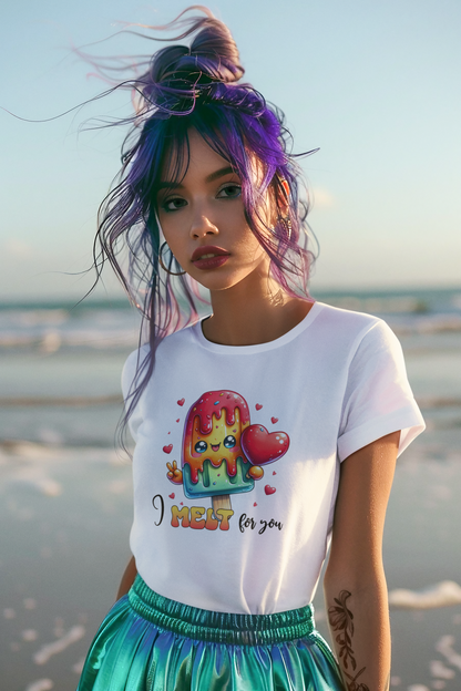 I Melt For You Women's Softstyle Tee - Cute Ice Cream Design for Gifts and Celebrations - NLG Studio Design