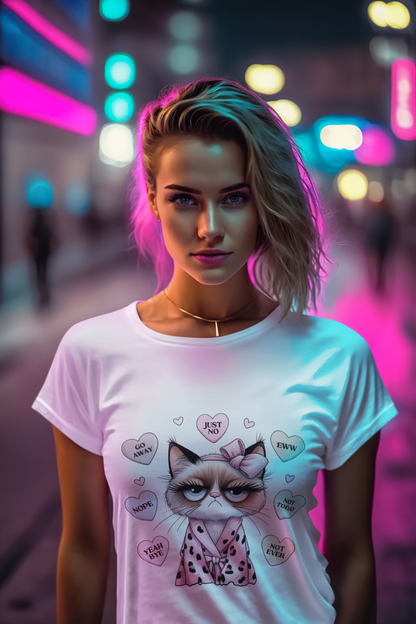 Playful Cat Graphic Women's Softstyle Tee - Fun and Casual Gift for Cat Lovers - NLG Studio Design