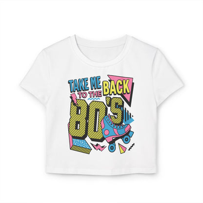 Retro 80's Baby Tee for Women - Vintage Inspired Roller Skate Graphic - NLG Studio Design